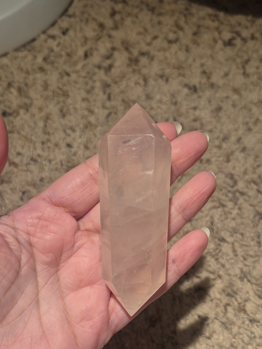 Rose Quartz Double-Terminated Point - Pale Pink Crystal
